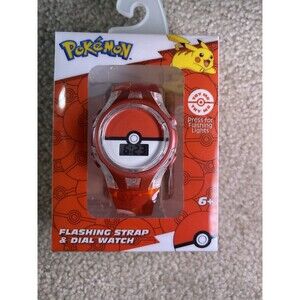 Pokémon Poke Ball Digital Watch Flashing Strap & Dial Accutime POK4256WM New